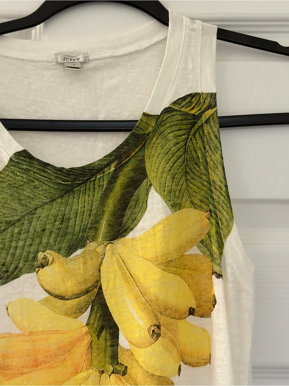 J.Crew White Tank Top with Yellow Banana Blossom Print - Picture 5 of 5
